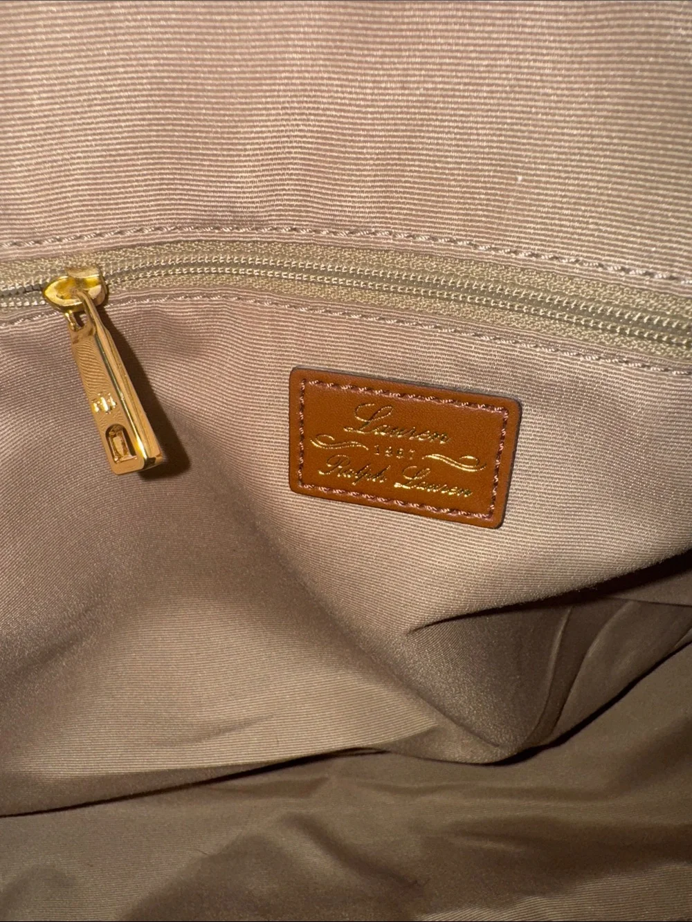 Laurent Ralph Laurent Canvas Floral Tote with Brown Leather Trim